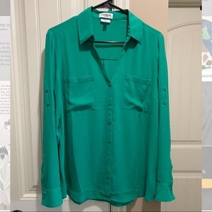 Never worn! Express portofino top! Pretty green!💚